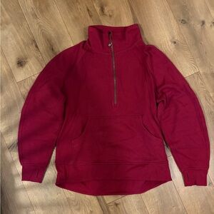 lululemon athletica Magenta Smoke Half-Zip Scuba Oversized Funnel-Neck Half Zip